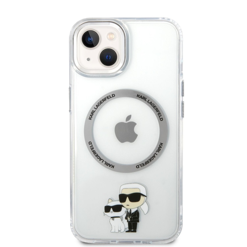 Karl Lagerfeld IML Karl and Choupette NFT MagSafe zadní kryt pro iPhone 14 Plus průhledný