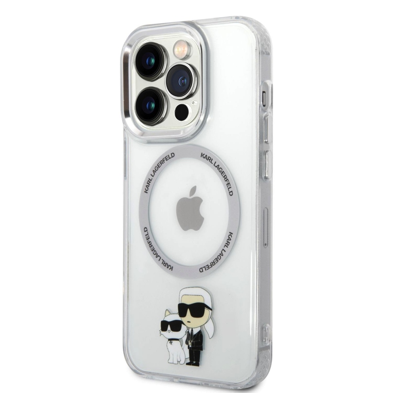 Karl Lagerfeld IML Karl and Choupette NFT MagSafe Zadný Kryt pre iPhone 15 Pro - priehľadný