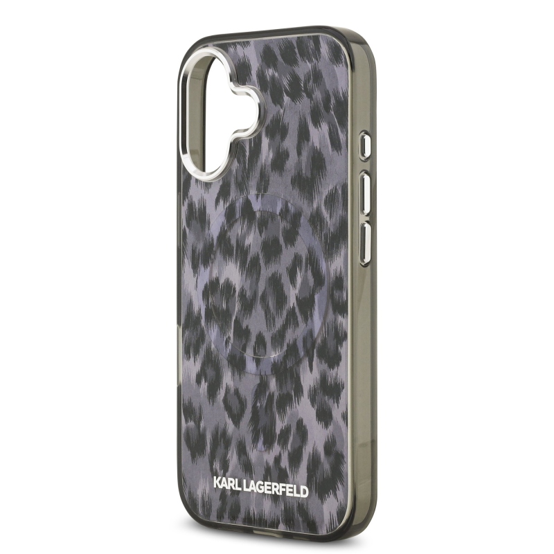 Karl Lagerfeld IML Leopard MagSafe zadný kryt pre iPhone 17 sivý