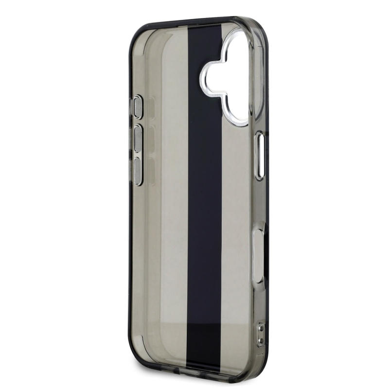 Zadný kryt Karl Lagerfeld IML Stripe Logo pre iPhone 16 Black