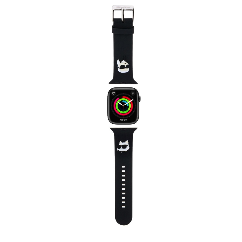 Karl Lagerfeld Karl and Choupette Head NFT Remienok pre Apple Watch 38/40/41 Black