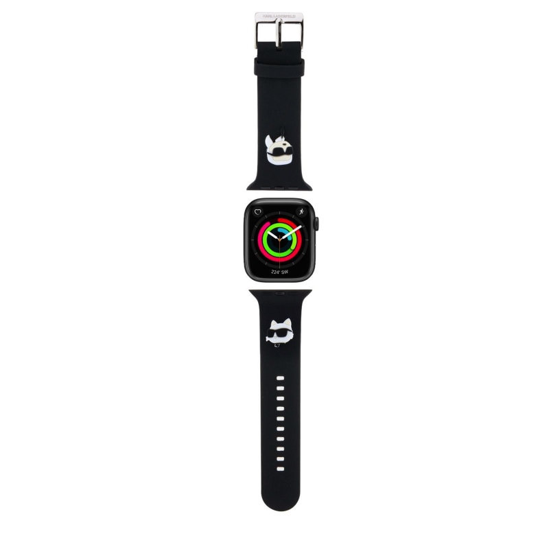 Karl Lagerfeld Karl and Choupette Head NFT Remienok pre Apple Watch 42/44/45/49 Black
