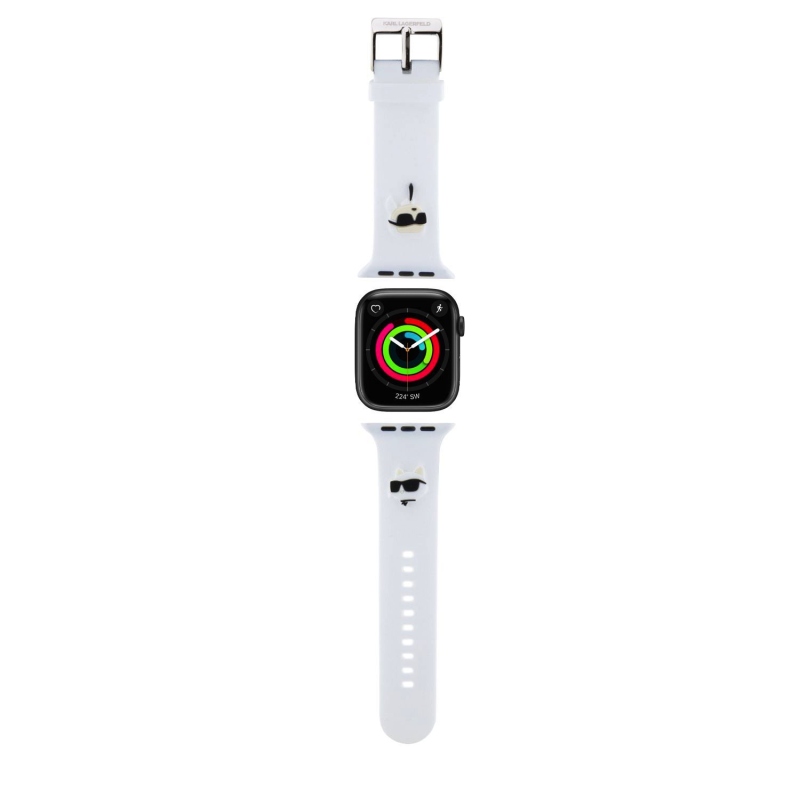 Karl Lagerfeld Karl and Choupette Head NFT Remienok pre Apple Watch 42/44/45/49 White
