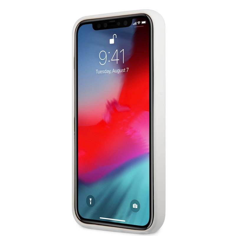 Karl Lagerfeld Liquid silikónový Choupette NFT zadný kryt pre iPhone 12/12 Pre biely