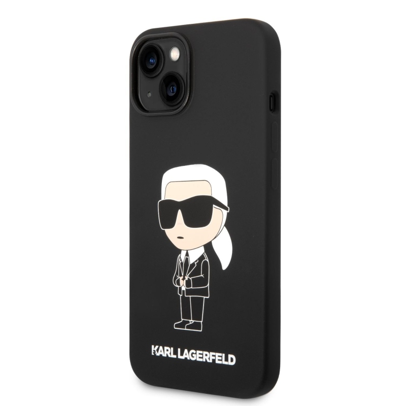 Karl Lagerfeld Liquid silikónový Ikonik NFT zadný kryt pre iPhone 14 Plus čierny