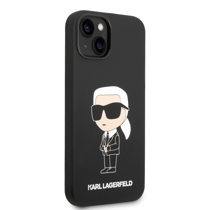 Karl Lagerfeld Liquid silikónový Ikonik NFT zadný kryt pre iPhone 14 Plus čierny