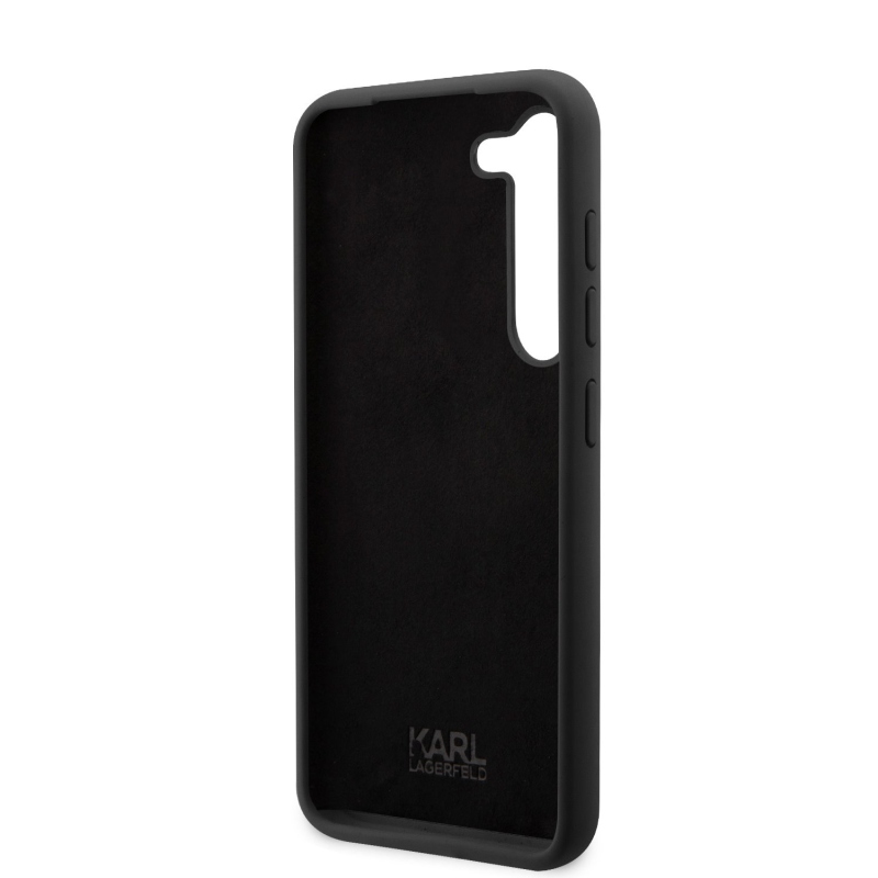 Karl Lagerfeld Liquid silikónový Ikonik NFT zadný kryt pre Samsung Galaxy S23 čierny