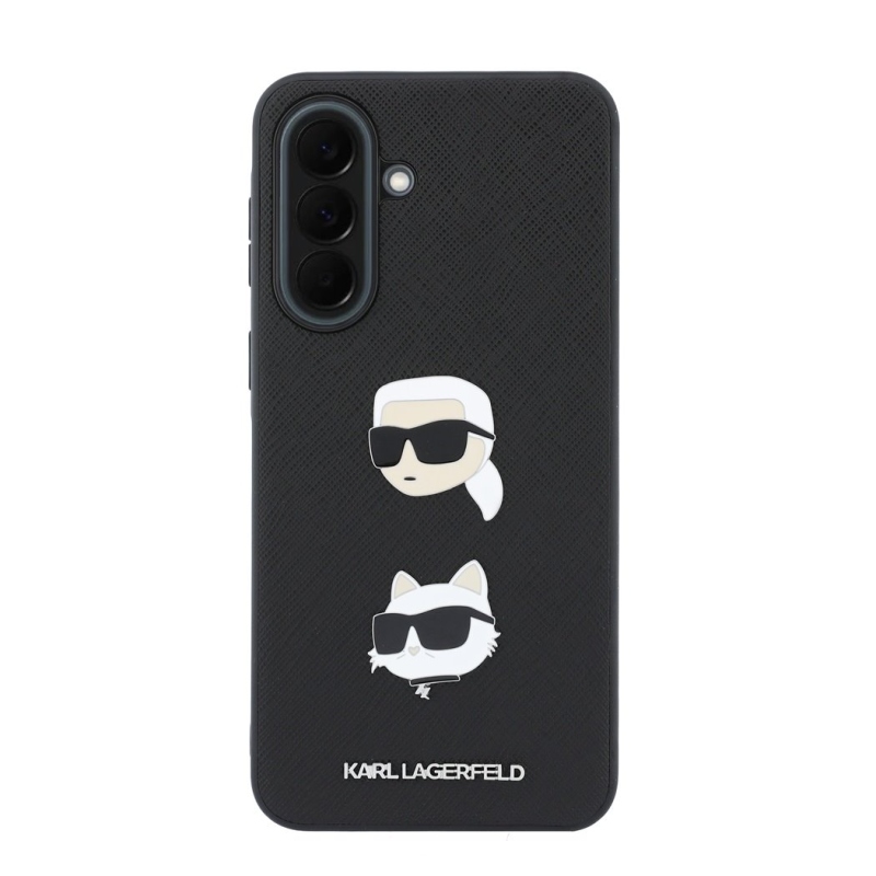Karl Lagerfeld Liquid Silicone Metal Karl and Choupette Zadný kryt pre Samsung Galaxy A37 Black