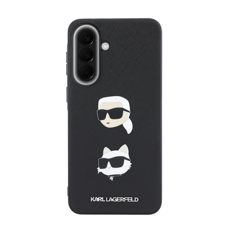 Karl Lagerfeld Liquid Silicone Metal Karl and Choupette Zadný kryt pre Samsung Galaxy A57 Black