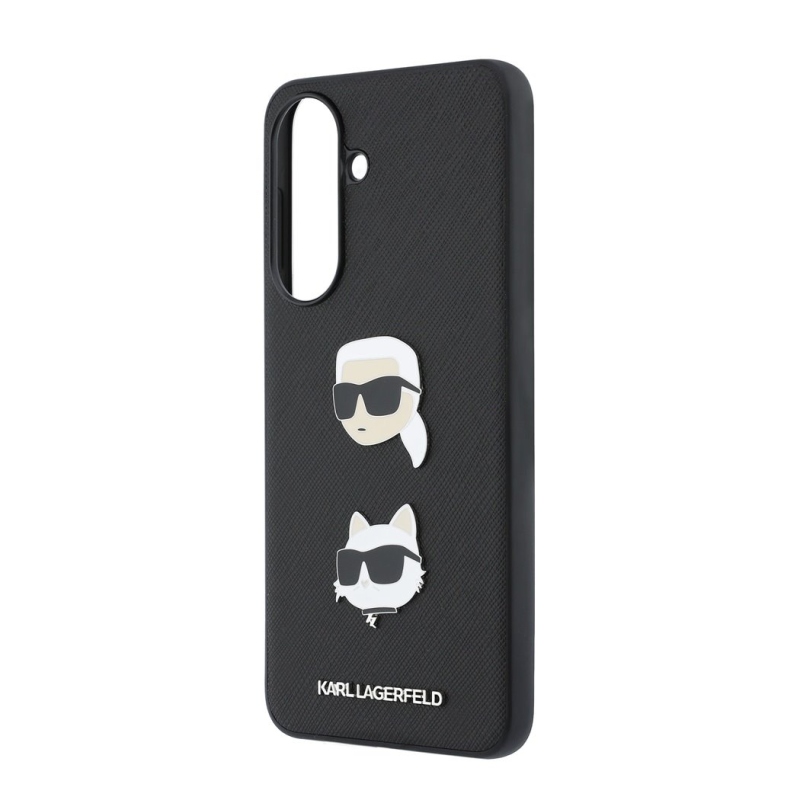 Karl Lagerfeld Liquid Silicone Metal Karl and Choupette Zadný kryt pre Samsung Galaxy A57 Black