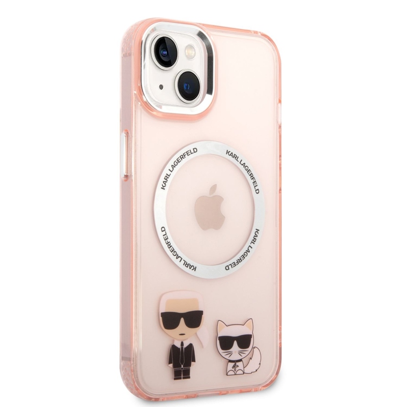 Karl Lagerfeld MagSafe kryt Karl and Choupette pre iPhone 14 ružový