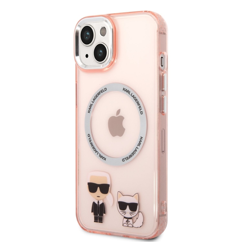Karl Lagerfeld MagSafe kryt Karl and Choupette pre iPhone 14 ružový