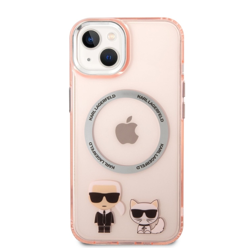 Karl Lagerfeld MagSafe kryt Karl and Choupette pre iPhone 14 ružový