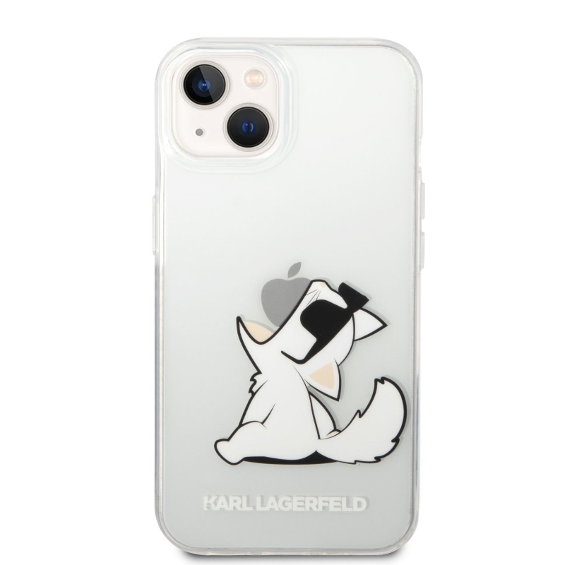 Karl Lagerfeld PC/TPU Choupette Eat zadný kryt pre iPhone 14 Plus priehľadný