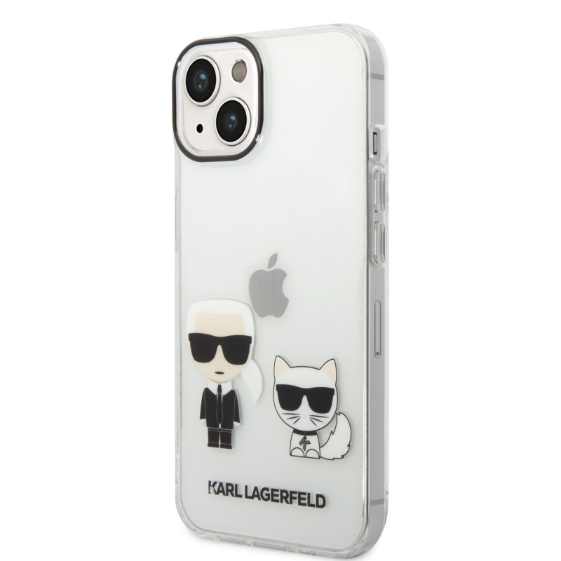 Karl Lagerfeld PC/TPU Ikonik Karl and Choupette zadný kryt pre iPhone 14 Plus priehľadný