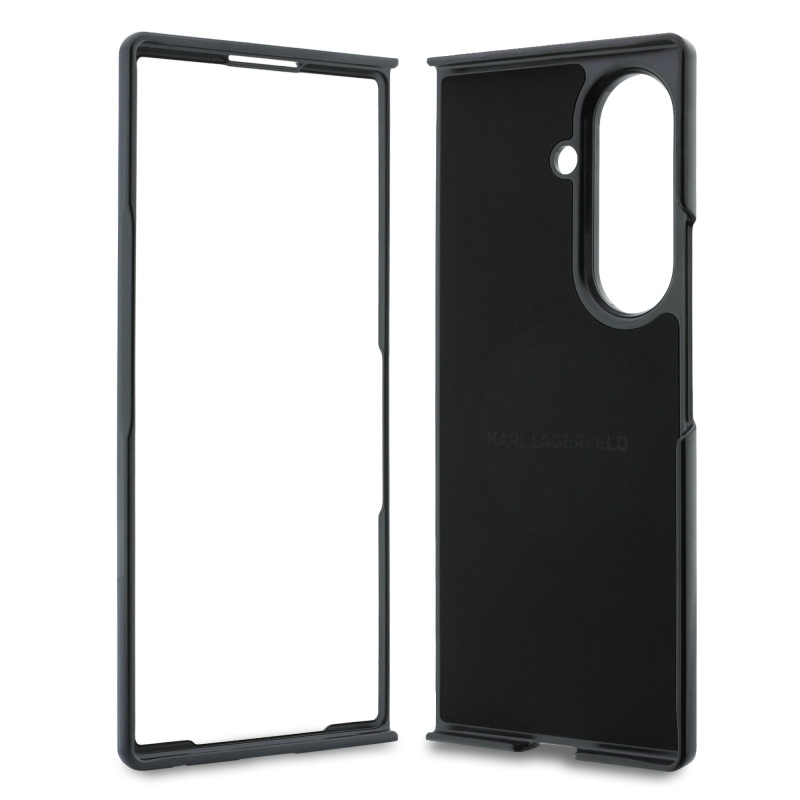 Karl Lagerfeld PU – magnetický zadný kryt s motívom Karl a Choupette pre Samsung Galaxy Z Fold 8, farba Ultra Black
