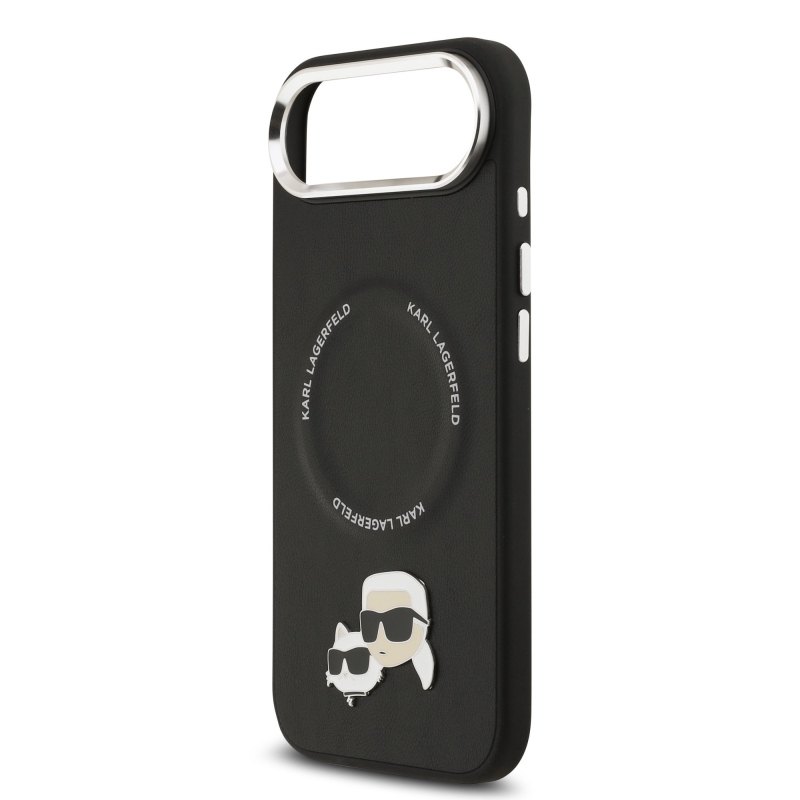 Karl Lagerfeld PU Karl and Choupette Heads Pins MagSafe zadný kryt pre iPhone Air Black