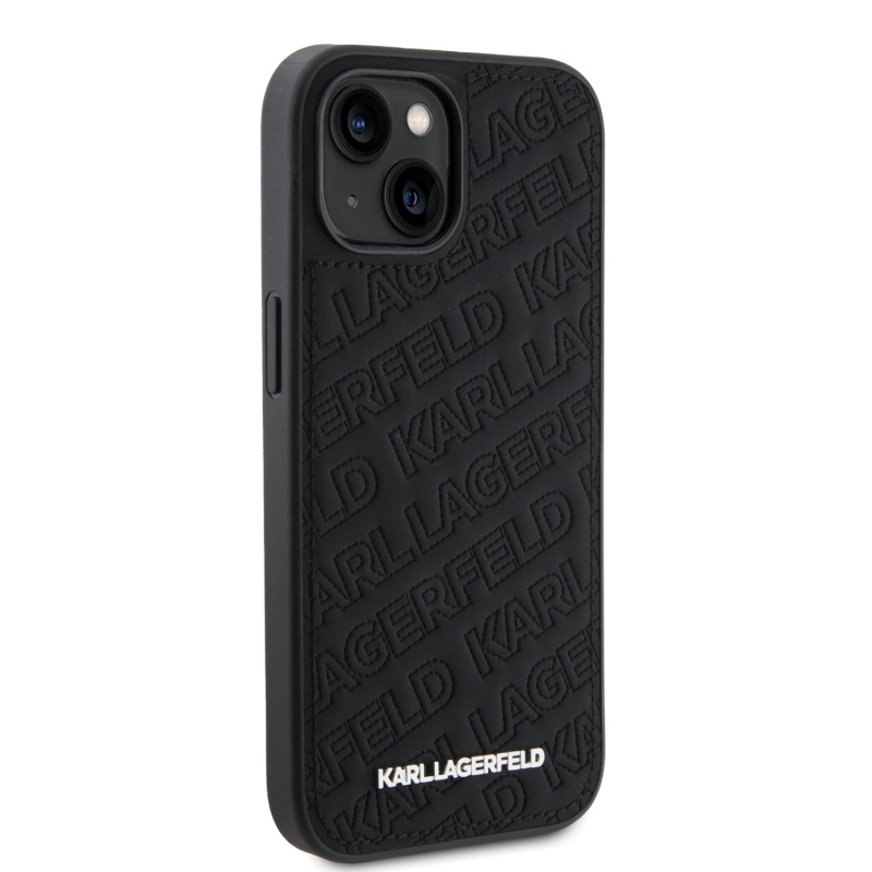 Karl Lagerfeld PU Quilted Pattern Zadný Kryt pre iPhone 15 Black