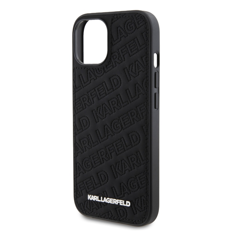 Karl Lagerfeld PU Quilted Pattern Zadný Kryt pre iPhone 15 Black