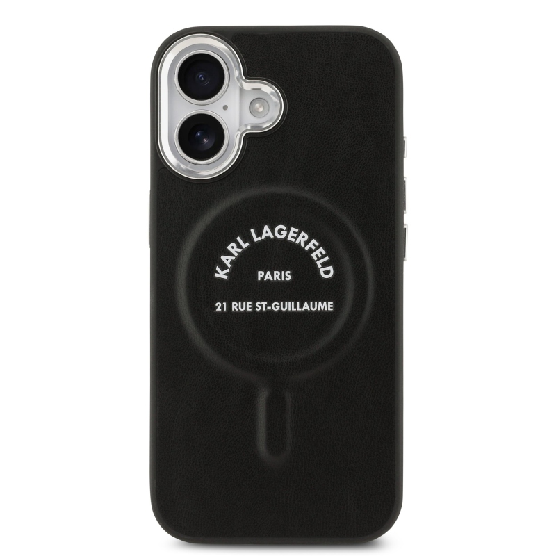 Karl Lagerfeld PU RSG Logo MagSafe Zadný Kryt pre iPhone 17 Black
