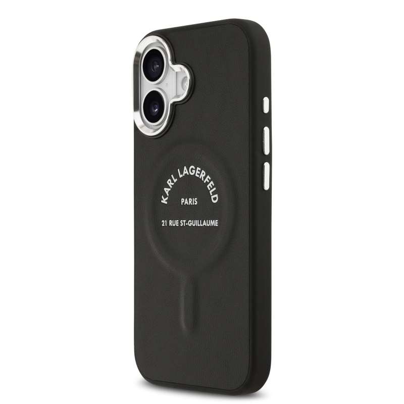 Karl Lagerfeld PU RSG Logo MagSafe Zadný Kryt pre iPhone 17 Black