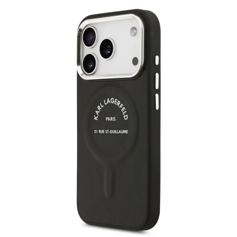 Zadný kryt Karl Lagerfeld PU RSG Logo MagSafe pre iPhone 17 Pro Black
