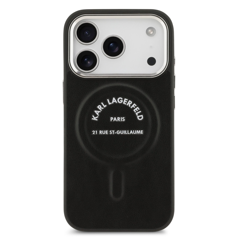 Zadný kryt Karl Lagerfeld PU RSG Logo MagSafe pre iPhone 17 Pro Black