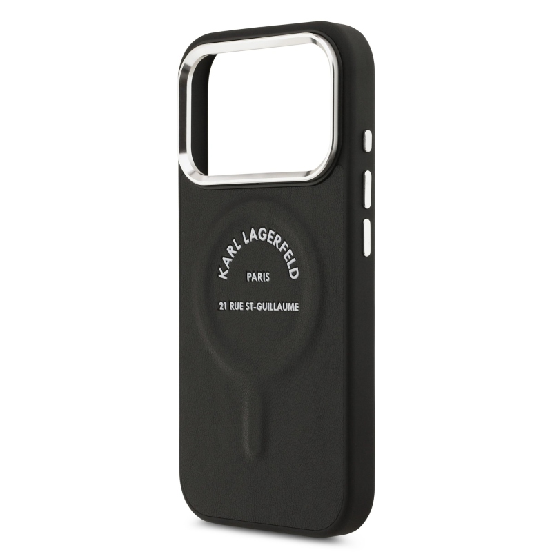 Karl Lagerfeld PU RSG Logo MagSafe Zadný Kryt pre iPhone 17 Pro Max Black