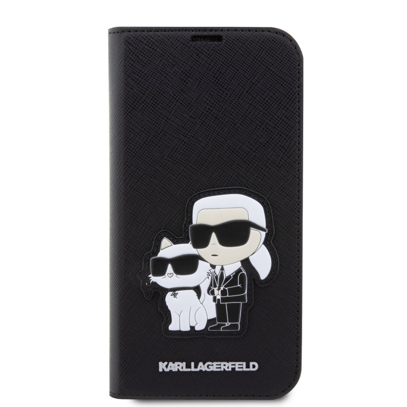 Karl Lagerfeld PU Saffiano Karl and Choupette NFT Book púzdro pre iPhone 13 Pro Max čierny
