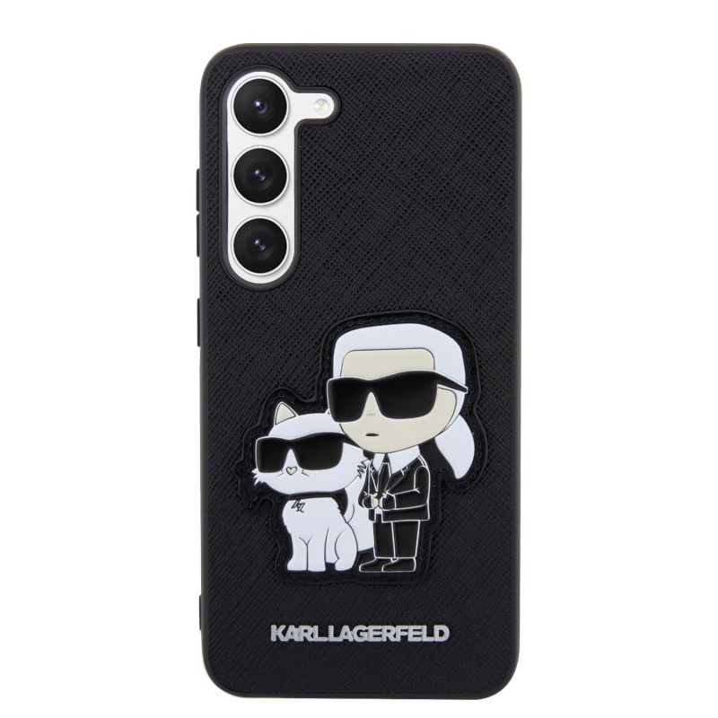 Karl Lagerfeld PU Saffiano Karl and Choupette NFT Zadný Kryt pre Samsung Galaxy S23+ Black