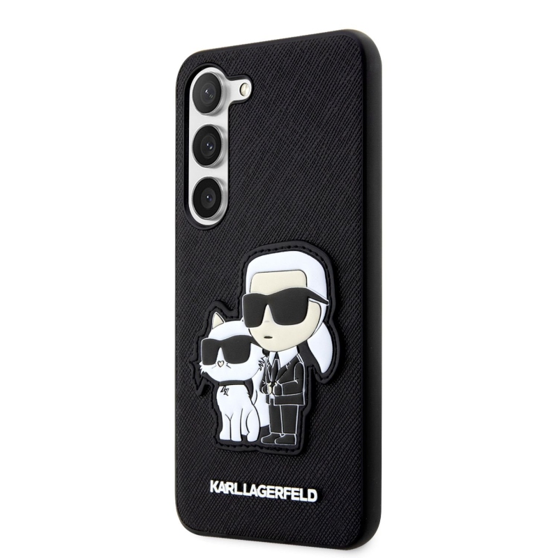 Karl Lagerfeld PU Saffiano Karl and Choupette NFT Zadný Kryt pre Samsung Galaxy S23+ Black