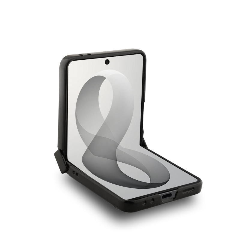 Karl Lagerfeld PU Saffiano Karl and Choupette Zadný kryt pre Samsung Galaxy Z Flip 8 Čierny