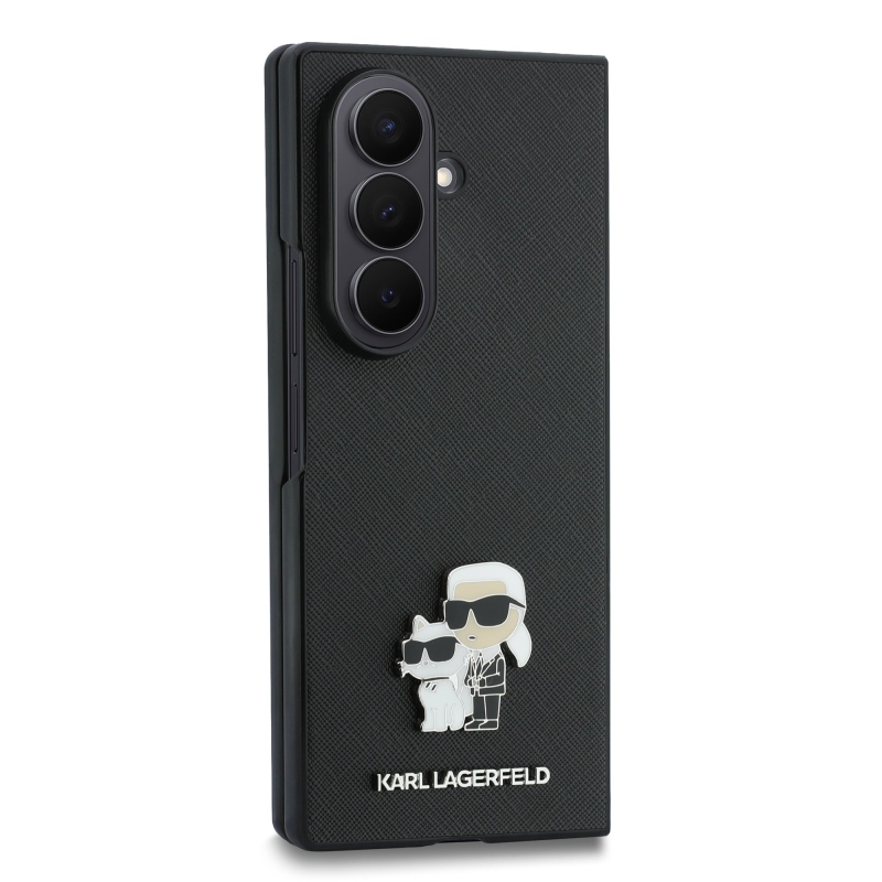 Karl Lagerfeld PU Saffiano Karl and Choupette Zadný kryt pre Samsung Galaxy Z Fold 8 Ultra Black