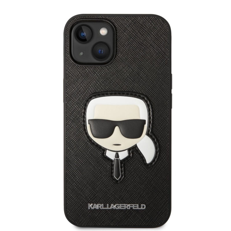 Karl Lagerfeld PU Saffiano Karl Head zadný kryt pre iPhone 14 Plus čierny