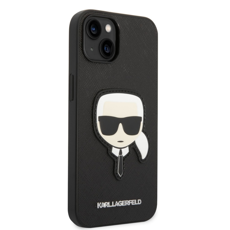 Karl Lagerfeld PU Saffiano Karl Head zadný kryt pre iPhone 14 Plus čierny