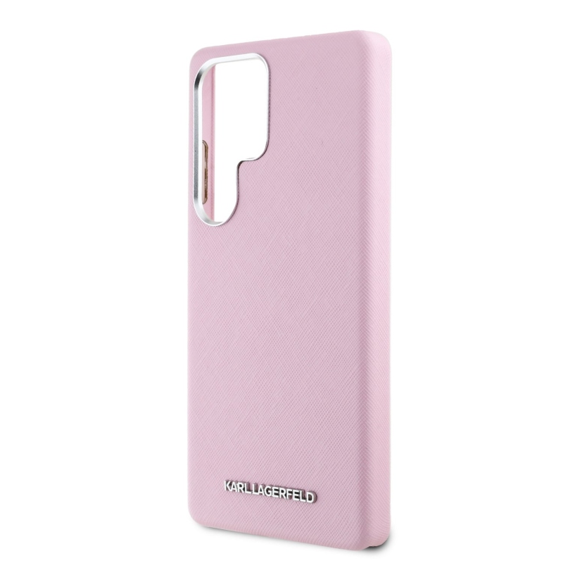 Zadný kryt Karl Lagerfeld PU Saffiano Metal Logo and Frame pre Samsung Galaxy S25 Ultra Pink