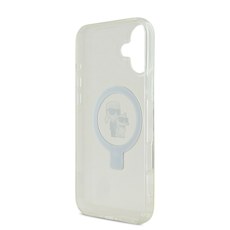 Karl Lagerfeld Ringstand Karl and Choupette MagSafe zadný kryt pre iPhone 16 White