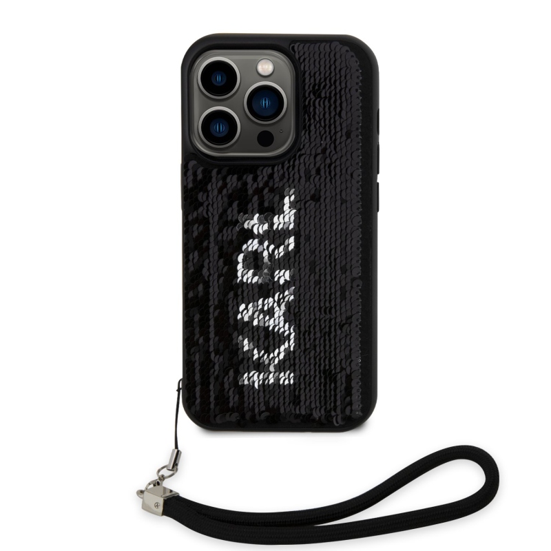 Karl Lagerfeld Sequins Reversible zadný kryt pre iPhone 13 Pro Max čierny/strieborný