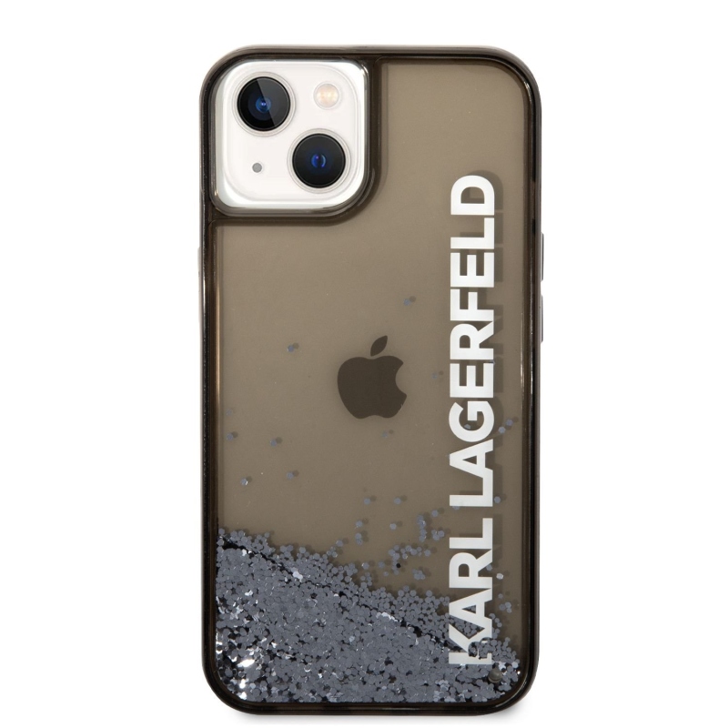 Karl Lagerfeld Translucent Liquid Glitter Zadný Kryt pre iPhone 14 Plus Black