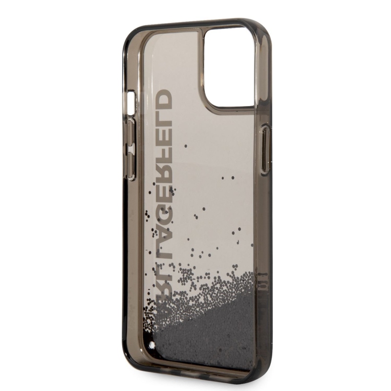 Karl Lagerfeld Translucent Liquid Glitter Zadný Kryt pre iPhone 14 Plus Black