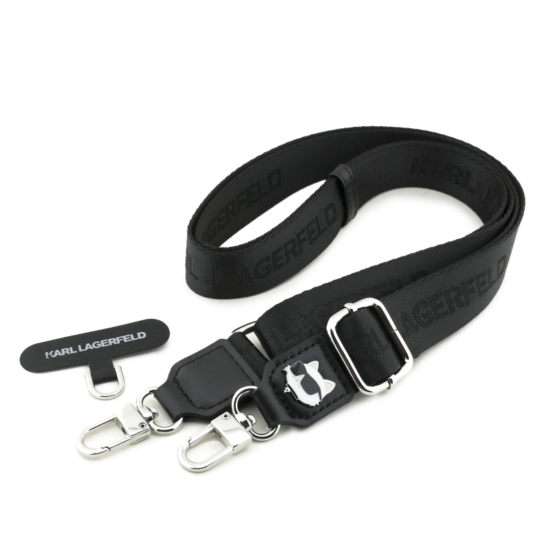 Karl Lagerfeld Universal Crossbody Strap Choupette Patch Black