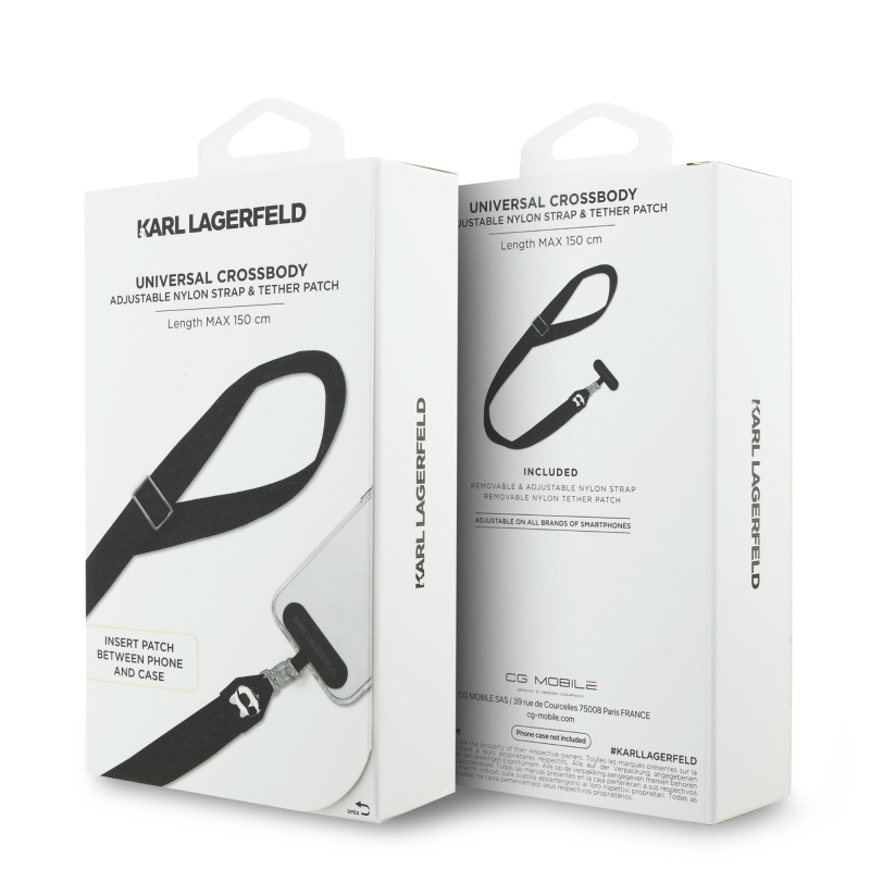 Karl Lagerfeld Universal Crossbody Strap Choupette Patch Black