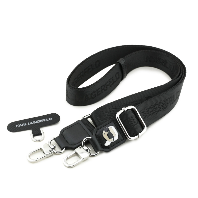 Karl Lagerfeld Univerzálny crossbody popruh Karl Patch Black