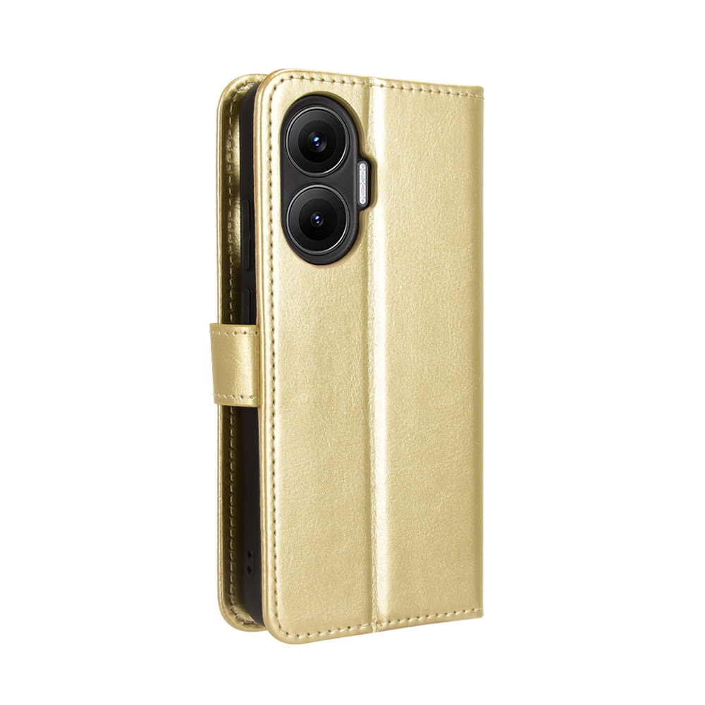 Crazy knižkové púzdro na Xiaomi Poco F7 5G - zlaté