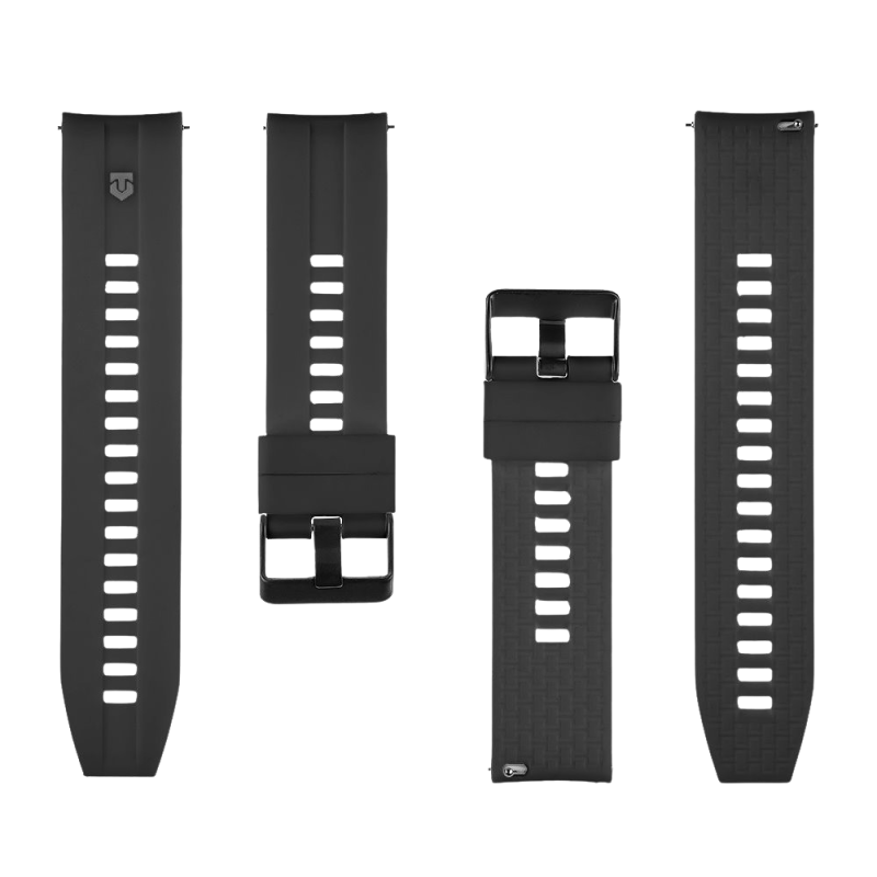 Taktický silikónový remienok s rýchloupínaním, 24 mm, čierny