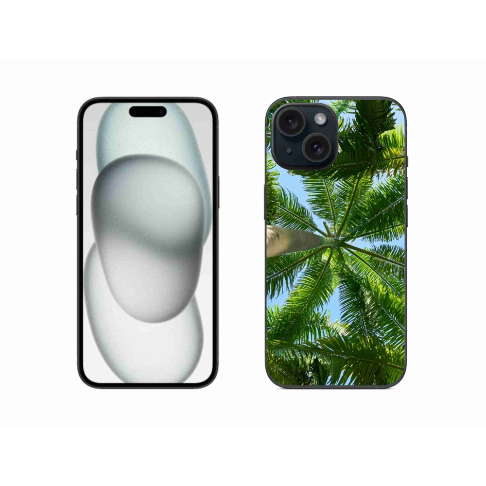 Gélový kryt mmCase na iPhone 15 - palmy