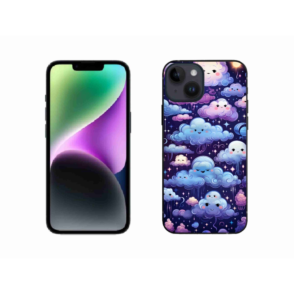 Gélový kryt mmCase na iPhone 14 - mráčiky