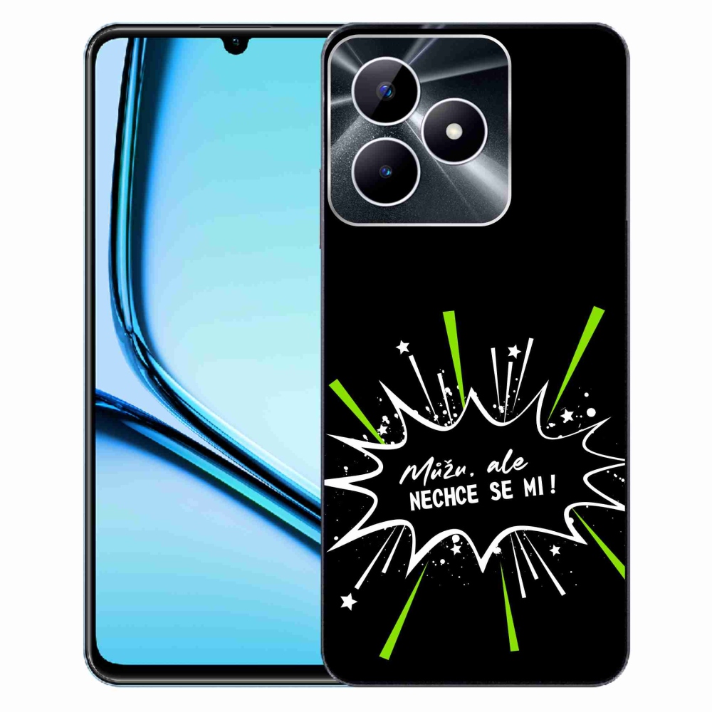 Gélový kryt mmCase na Realme Note 50 - vtipný text 11 čierne pozadie