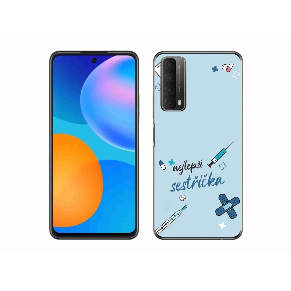 Gélový kryt mmCase na Huawei P Smart (2021) - najlepšia sestrička modré pozadie