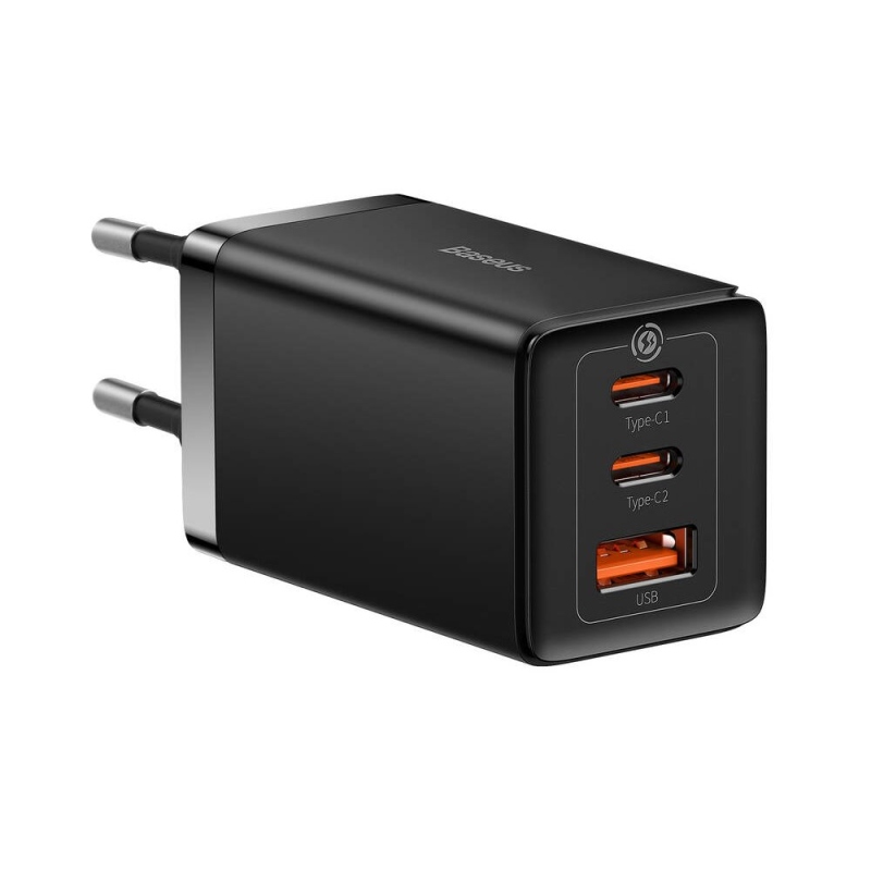 Baseus CCGP120201 GaN5 Pro Quick Nabíjačka USB-A + 2x USB-C 65W Black
